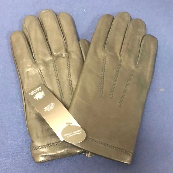 Fownes Brothers Accessories Fownes Brothers Mens Black Leather